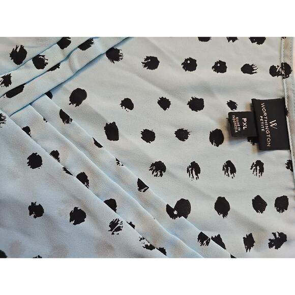 W Worthington Women's Top Size PXL 3/4 Sleeve Light‎ Blue Blouse - Picture 2 of 7